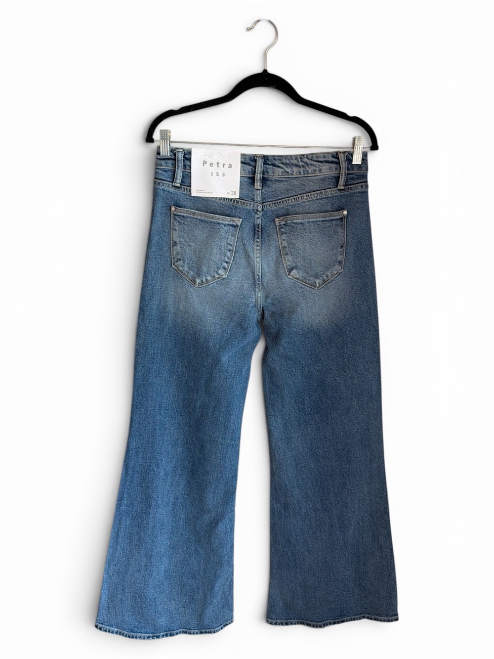 Petra Flare Jeans Size 9/28 Blue Medium Wash Full Length Fading Throughout NWT - Picture 6 of 14